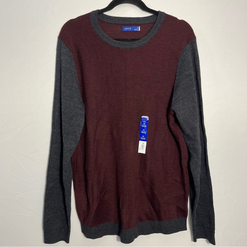 Men's Apt. 9 Merino Wool Textured Colorblock Sweater NWT - Picture 2 of 7
